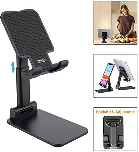 Senli Soporte para Tableta/teléfono, actualizado Soporte de teléfono de Escritorio Ajustable de múltiples ángulos Compatible Inteligentes iPad telefono de 4"-7.9" (Negro)