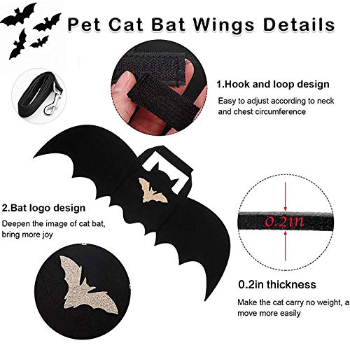 SenoKiss Alas de murciélago para Gatos/Perros, Ropa para Mascotas de Halloween, Accesorios de Disfraces para Cachorros (M)