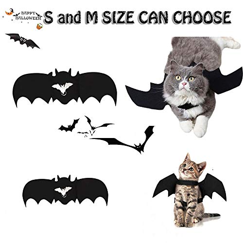 SenoKiss Alas de murciélago para Gatos/Perros, Ropa para Mascotas de Halloween, Accesorios de Disfraces para Cachorros (M)