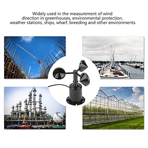 Sensor de Velocidad del Viento, 0-70 m/s Medio Ambiente Salida de señal Tipo de Pulso Tres Tazas Sensor de Velocidad del Viento Anemómetro