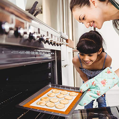 SEQI Tapete de Silicona para Hornear, Antiadherente de Silicona para Hornear, Lámina de Horno para Macaron, Ecológico y Reutilizable, Resistente al Calor, sin BPA, Galletas/Pasta/Pizza/Pan(5PC)