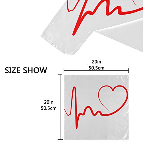 Servilletas de colores para fiesta Línea de latidos del corazón Servilletas con estampado de electrocardiograma 20 x 20 pulgadas para cenas familiares, bodas, cócteles, vajilla de cocina Decoración