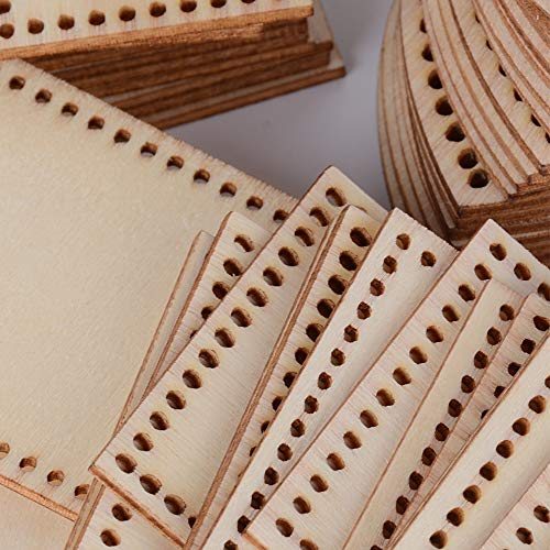 SERWOO 100pcs Discos Madera Rebanadas Redonda Cuadrado Corazón Rectángulo para Manualidades Pintar Artesanías DIY Bricolaje Decoraciones Adornos de Navidad Boda Fiesta Hogar 4 Patrones Mixtos