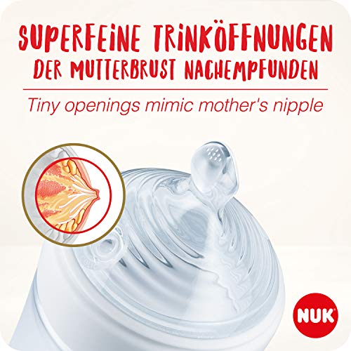 Set de biberones Nature Sense de NUK, de polipropileno sin BPA, de 0 a 6 meses, lo más parecido al pecho materno blanco Weiß