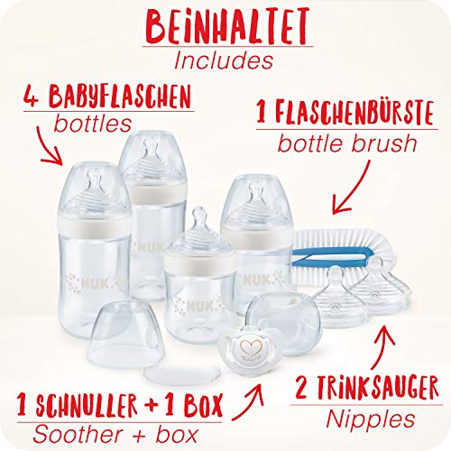 Set de biberones Nature Sense de NUK, de polipropileno sin BPA, de 0 a 6 meses, lo más parecido al pecho materno blanco Weiß