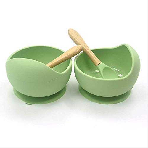 Set De Cubiertos Para Bebé Vajilla De Alimentación Del Bebé 3 Piezas De Vajilla De Silicona Para Bebés Con Ventosa Con Juego De Cucharas Tazón De Comida Para Bebés - Vajilla De Alimentación Para Bebés