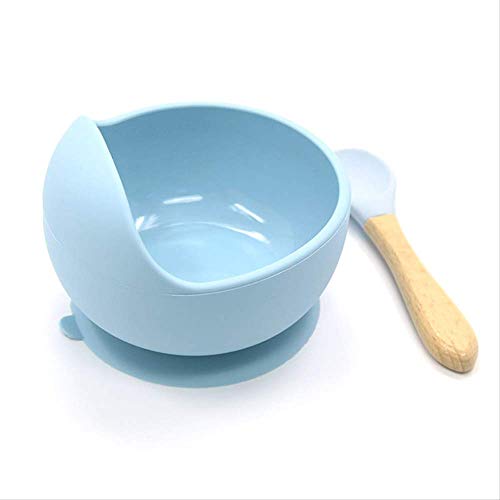 Set De Cubiertos Para Bebé Vajilla De Alimentación Del Bebé 3 Piezas De Vajilla De Silicona Para Bebés Con Ventosa Con Juego De Cucharas Tazón De Comida Para Bebés - Vajilla De Alimentación Para Bebés