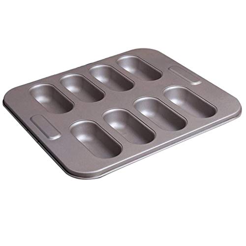 Set de moldes para Hornear Pan for Perros Calientes, Formas de Pan Forma Cuadrada Moldes for Pan Bandejas de panadería Recubiertas antiadherentes 8 Cuevas Moldes rectangulares