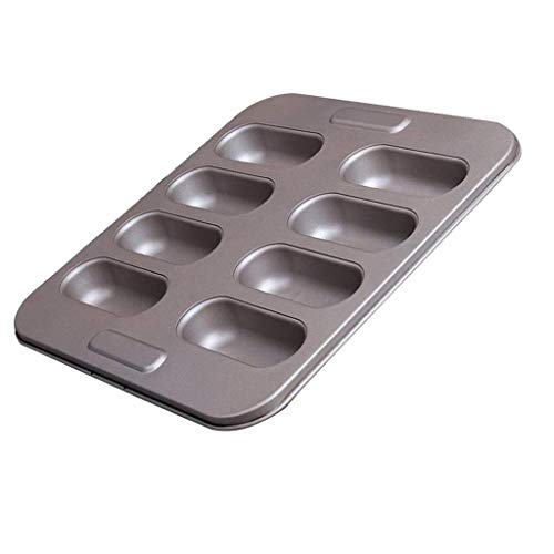 Set de moldes para Hornear Pan for Perros Calientes, Formas de Pan Forma Cuadrada Moldes for Pan Bandejas de panadería Recubiertas antiadherentes 8 Cuevas Moldes rectangulares