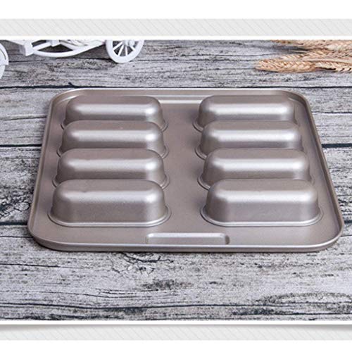 Set de moldes para Hornear Pan for Perros Calientes, Formas de Pan Forma Cuadrada Moldes for Pan Bandejas de panadería Recubiertas antiadherentes 8 Cuevas Moldes rectangulares