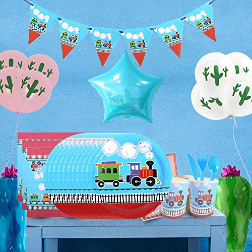 Set de Vajilla de Fiesta de Cumpleaños Infantil,92 pcs Camión de Bomberos Juego de Cubiertos Desechables Niños de Decoración de Fiesta de Cumpleaños-Pancarta,Platos,Servilletas y Mantel-10 Invitados