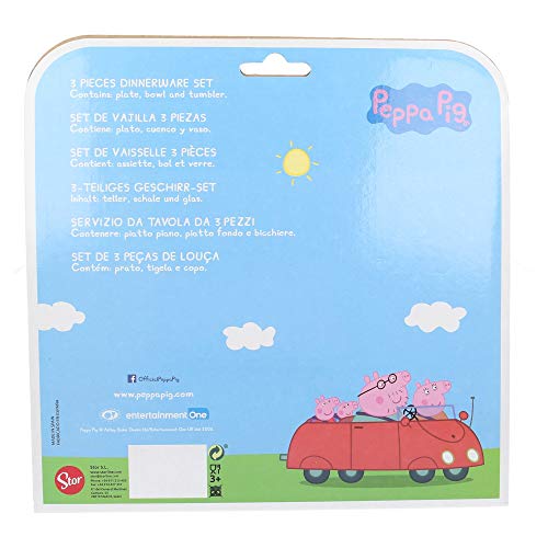 SET EASY 3 PCS (PLATO, CUENCO Y VASO EASY 260 ML) PEPPA PIG