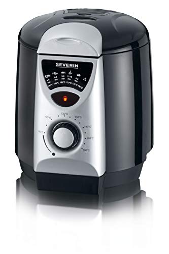 Severin 2408 Mini 2 en 1, Freidora, Incl. 6 Tenedores de Fondue, Cantidad de Fritura 200 g, 840 W, Plateado/Negro