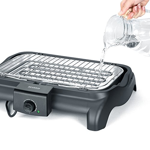 Severin Barbacoa Grill PG 1511 - Barbacoa de Mesa, Superficie de Grill, 37 x 23 cm, 2.300 W, Negro