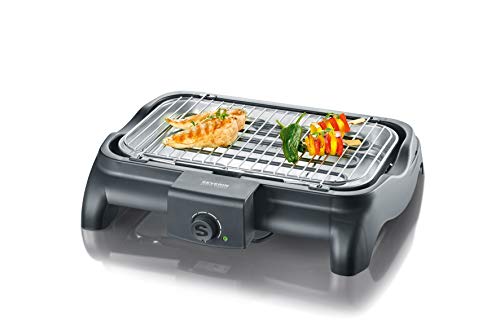 Severin Barbacoa Grill PG 1511 - Barbacoa de Mesa, Superficie de Grill, 37 x 23 cm, 2.300 W, Negro