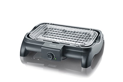 Severin Barbacoa Grill PG 1511 - Barbacoa de Mesa, Superficie de Grill, 37 x 23 cm, 2.300 W, Negro