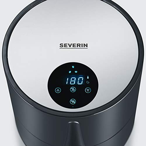 SEVERIN FR 2455 Freidora por aire, 900 W, 1.8 litros, negro/plateado