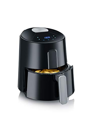 Severin FR 2465 Freidora de aire sin aceite Comfort Premium, 1300 W, 3.5 litros, Negro/Acero