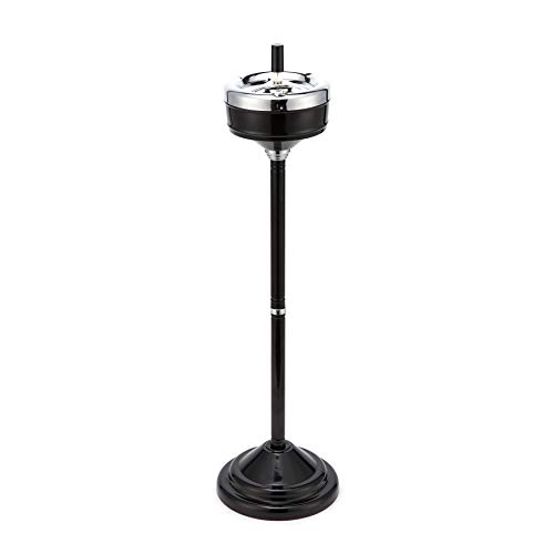 Sfeomi Cenicero de Pie con Altura Ajustable de 40 61 y 81cm Cenicero de Pie para Interior de Acero Inoxidable Cenicero Moderno de Acero para Casa Hotel (Negro)