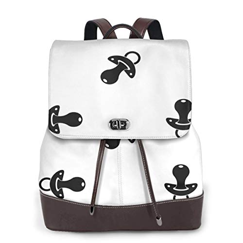 SGSKJ Mochila de Cuero Mujer Bolso Chupete Baby Dummy Niño Estudiante Casual Bolsa La Universidad Bolsa de Viaje de Cuero Mochila Mujer