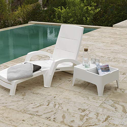 Shaf - Alaska | Mesa Auxiliar Jardin de Color Blanco | Fabricado en España con Materiales Reciclados