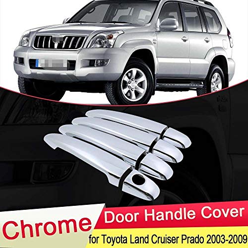 SHENYI Accesorios para automóviles Manija de puert for Toyota Land Cruiser Prado 120 J120 L120 2003 2004 2005 2006 2007 2008 2009 manija de Puerta del Cromo Cover Set Que Labra los Accesorios