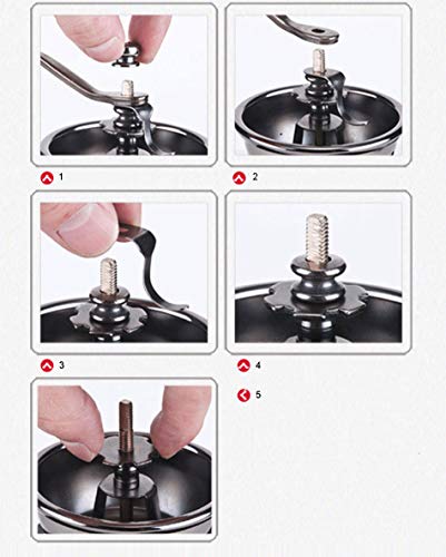 SHIJING Molinillo de Grano de café con Rebabas de cerámica Manual con Tarro de Almacenamiento de Vidrio fortificado Cafetera Duradera Molino de Grano Cafetera Herramientas de Cocina