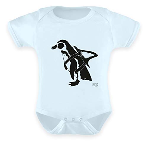 Shirtee - Body para bebé, diseño de pingüinos Azul Pastel 0-6 Meses