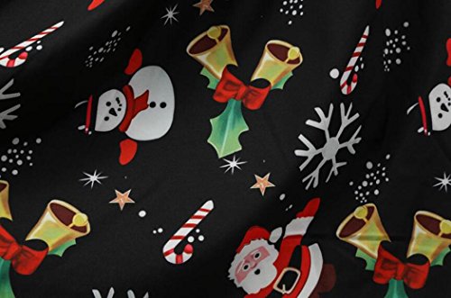 SHOBDW Vestido de Navidad, Las Mujeres de Santa Navidad Fiesta Vestido de Navidad Vintage Swing Skater Vestido (S-4XL) (Negro 4361, XL)