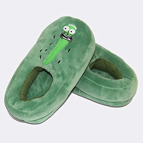 SHOESESTA Zapatillas de Estar por Casa Vegetales Extraños Pantuflas de Felpa Mujeres Invierno Hogar Calidez Antideslizante Ocio Figuras Cómicas Zapatos de Piso-Pepino_ Tamaño Promedio 35-42 (28 Cm)