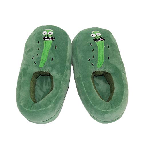 SHOESESTA Zapatillas de Estar por Casa Vegetales Extraños Pantuflas de Felpa Mujeres Invierno Hogar Calidez Antideslizante Ocio Figuras Cómicas Zapatos de Piso-Pepino_ Tamaño Promedio 35-42 (28 Cm)