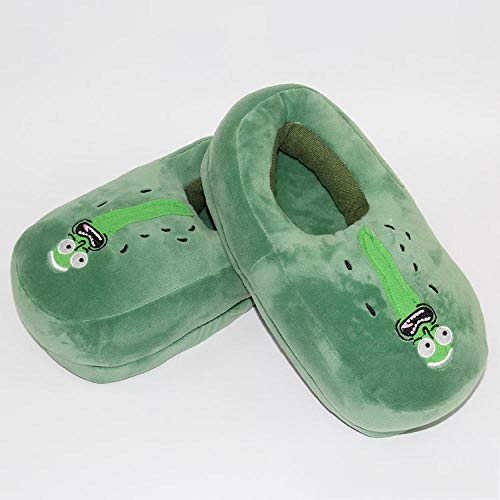 SHOESESTA Zapatillas de Estar por Casa Vegetales Extraños Pantuflas de Felpa Mujeres Invierno Hogar Calidez Antideslizante Ocio Figuras Cómicas Zapatos de Piso-Pepino_ Tamaño Promedio 35-42 (28 Cm)