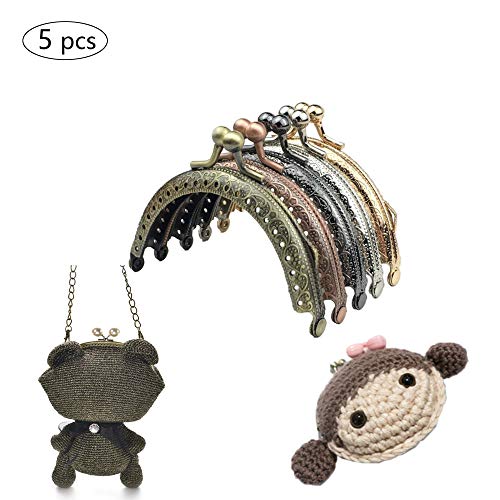 Shuny 5PCS Metal Monedero Beso Cerradura,Metal marco beso cierre cerradura semicircular bolso bolsa marco cierre cerradura Lock DIY Purse Craft Accesorio.