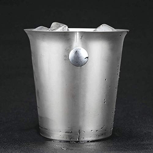 SHYOD Cubo de Hielo, Metal galvanizado Cubo de Hielo y Acero de la construcción (Size : M)