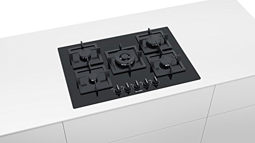 Siemens EP7A6QB20 hobs Negro Integrado Encimera de gas - Placa (Negro, Integrado, Encimera de gas, Vidrio, 1000 W, 1750 W)