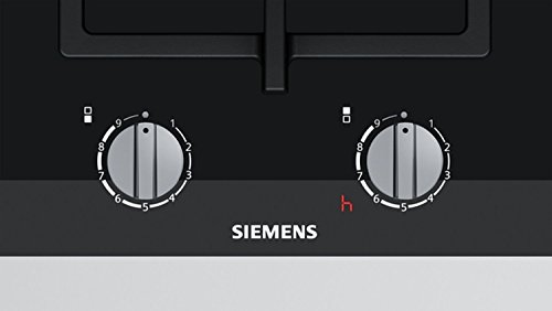 Siemens ER3A6BD70D hobs Negro Integrado Encimera de gas - Placa (Negro, Integrado, Encimera de gas, Vidrio y cerámica, 1900 W, 2800 W)