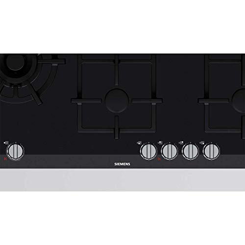 Siemens ER9A6SD70 hobs Negro Integrado Encimera de gas - Placa (Negro, Integrado, Encimera de gas, Vidrio y cerámica, 1100 W, Rectangular)