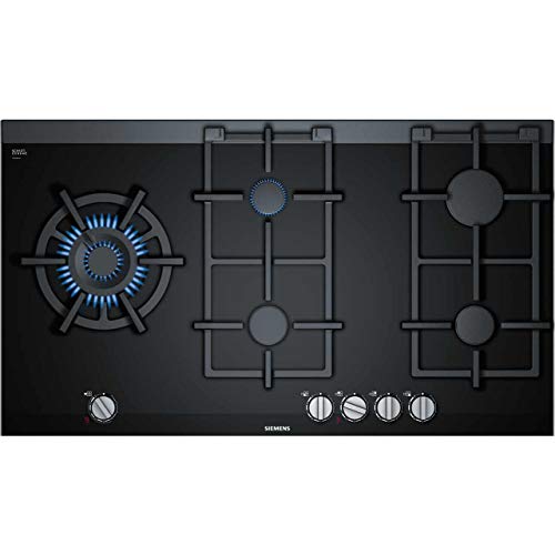 Siemens ER9A6SD70 hobs Negro Integrado Encimera de gas - Placa (Negro, Integrado, Encimera de gas, Vidrio y cerámica, 1100 W, Rectangular)