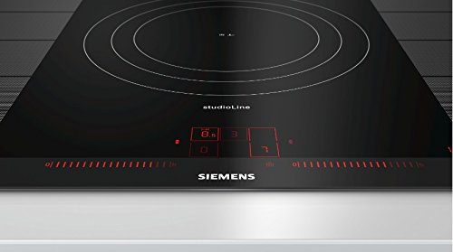 Siemens EX977LVC1E hobs Negro, Acero inoxidable Integrado Con - Placa (Negro, Acero inoxidable, Integrado, Con placa de inducción, Vidrio y cerámica, 2200 W, 32 cm)