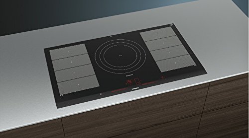 Siemens EX977LVC1E hobs Negro, Acero inoxidable Integrado Con - Placa (Negro, Acero inoxidable, Integrado, Con placa de inducción, Vidrio y cerámica, 2200 W, 32 cm)