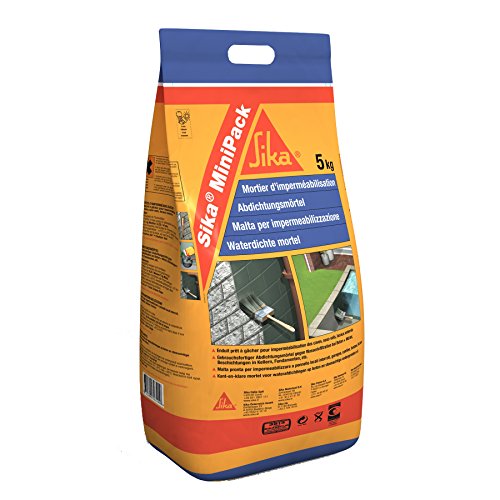 Sika MiniPack Mortero Impermeabilizante, para la impermeabilización de sótanos, cimentaciones y muros enterrados, Gris, 5 kg