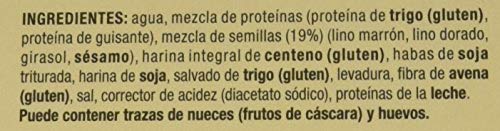 SIKEN Diet - Mini bread con semillas. 4 paquetes de 2 rebanadas de 24 g cada una. 63 Kcal/rebanada.