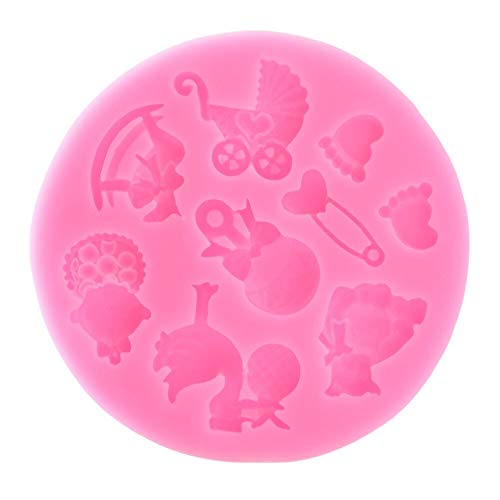 Silicona Fondant Azúcar figuras Baby nacimiento molde molde para pastel (kue010)