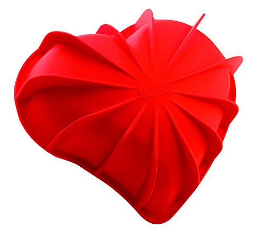 Silikomart SFT 211 - Molde, Diseño de Corazón, color rojo, 205 x 186 h 54mm