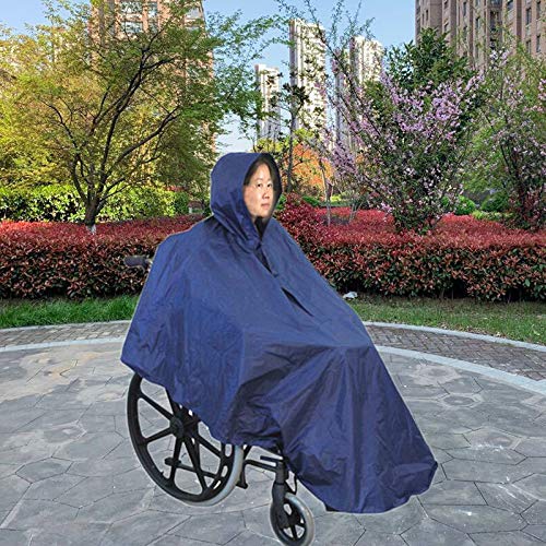 Silla de Ruedas Cobertura Impermeable para Adultos de más Edad del Poncho del Cabo Ruedas Heavy Duty Armada Cremallera Reutilizable capó Delantero