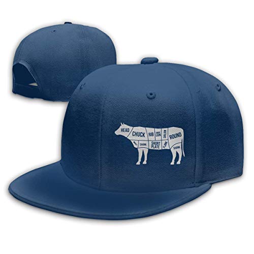 Silueta de cortes de carne de vaca Gorra de béisbol lisa ajustable para mujer para hombre Sombrero de papá