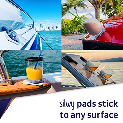 silwy Magnetic drinkware – Vasos de plástico irrompibles y Antideslizantes con imán Integrado y Posavasos metálicos – Camping, Barco, niños - LIU Blue