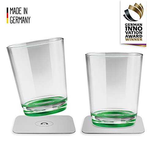 silwy Magnetic drinkware – Vasos de plástico irrompibles y Antideslizantes con imán Integrado y Posavasos metálicos – Camping, Barco, niños - Sour Green