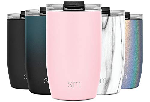 Simple Modern 355 ml (12oz) Voyager Termo Taza con Paja - Vaso Termico de Viaje Café Termica Para Llevar Acero Inoxidable Botella de Agua -Sonrojo