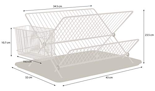 simplywire - Escurreplatos plegable - Estante de secado con soporte para cubiertos - cobre